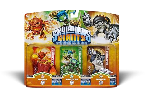 Activision Skylanders Giants Triple Pack #6 (Eruptor, Stealth Elf & Terrafin)