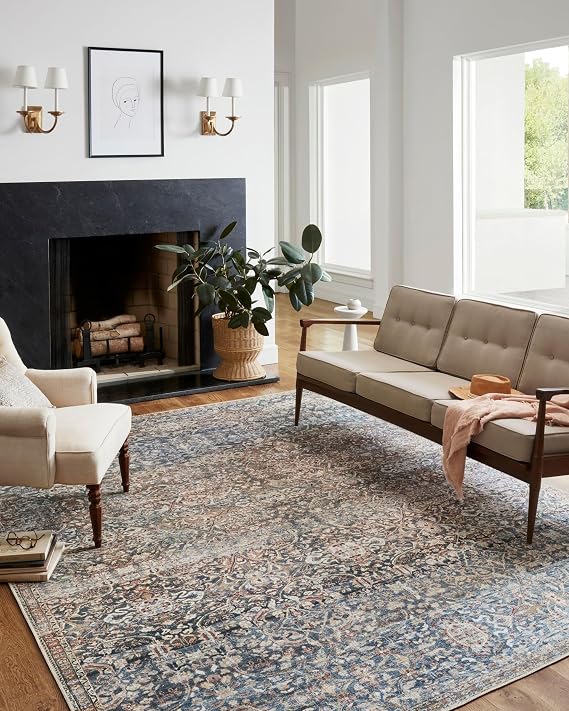 Loloi Chris Loves Julia Jules Denim/Spice 9'-6" x 14' Area Rug