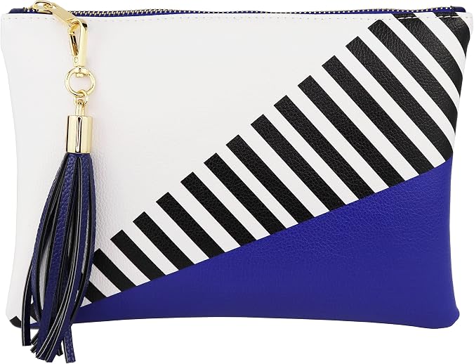 B BRENTANO Vegan Clutch Bag Pouch with Tassel Accent