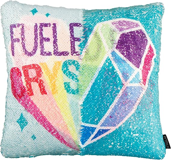 Style. Lab Fueled by Crystals Fashion Angels Magic Sequin Reveal Pillow, Multi Heart