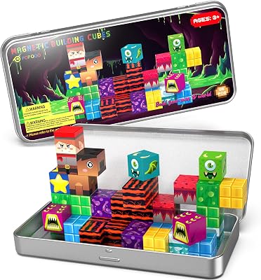 Magnetic Building Blocks Travel Toys - 35PCS Magnet Cubes for Kids Ages 4-8, STEM Learning Toys, Portable Magnetic Toys Set for Toddlers 3-5, Boys & Girls,Birthday Gifts, Classroom Prizes Game-A