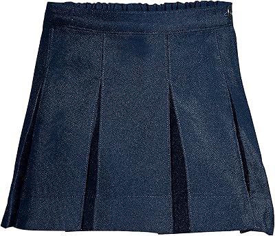 Lands End School Uniform Girls Solid Box Pleat Skirt Above Knee
