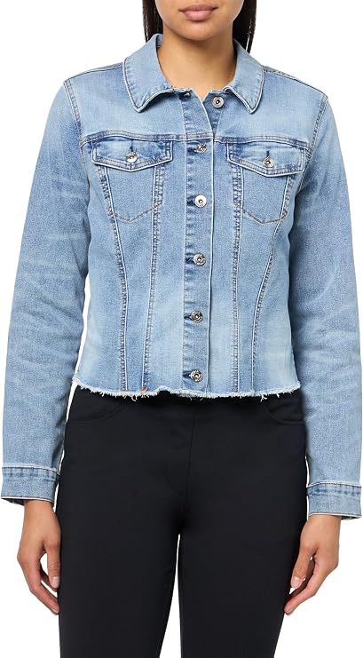 Jessica Simpson Women's Pixie Classic Feminine Fit Crop Jean Jacket Standard