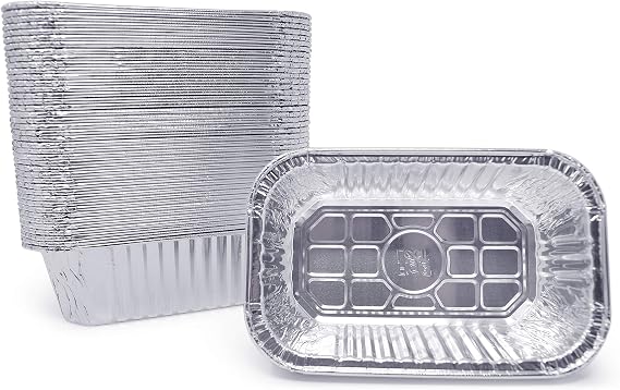 (100 Pack) Premium 1-LB Bread Loaf Baking Pans l Mini 6" x 3.7" x 2" l Extra-Heavy Duty l Disposable Aluminum Foil Oven Safe Sturdy 1-Pound Small Bread Tin