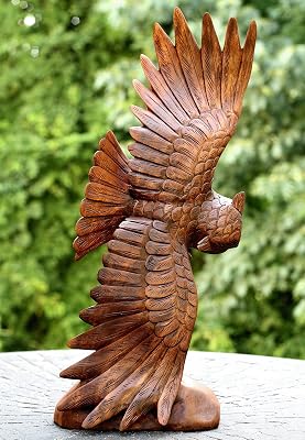 G6 Collection Extra Large Huge 20 Hand Carved Flying Wooden Owl Statue Figurine Handmade Soaring Owl Sculpture Art Decorative Rustic Home Decor Accent Handcrafted Decoration Soaring Owl