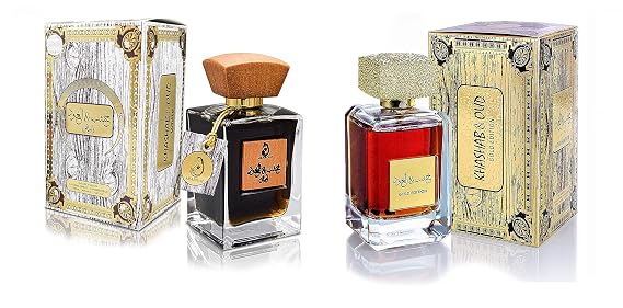 ARABIYAT Khashab & Oud White and Gold Perfume for Men and Women | Arabian Oudh unisex Cologne |Sweet Middle Eastern Frangrance | Amber, Woody & Cedar Eau De Parfum