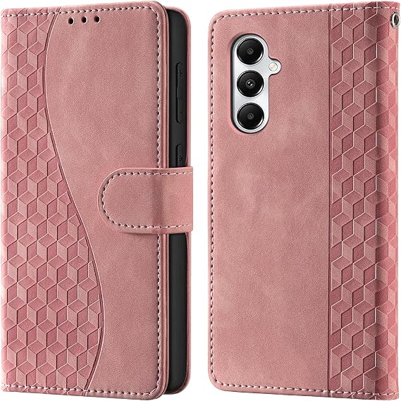 Mobile Phone Case for Samsung Galaxy A05s Premium Leather Case RFID Blocking Foldable Wallet Magnet Card Slot Stand Function Protective Case Compatible with Samsung A05s Cover Pink