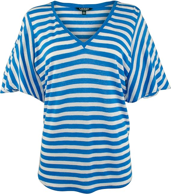 Lauren Ralph Lauren Women's Striped Linen Blend Shirt-W-L