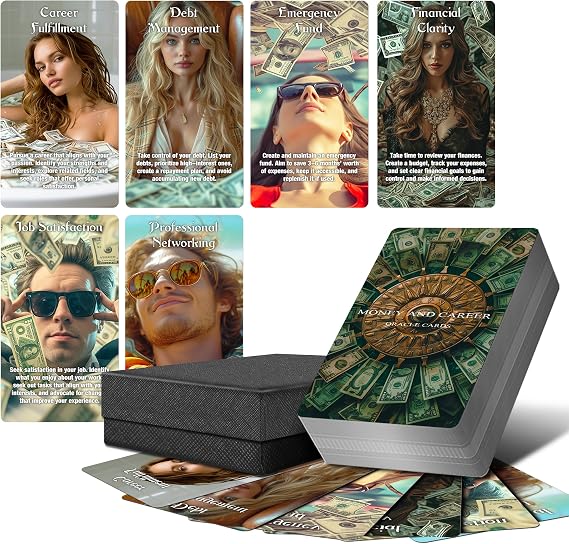 Money and Career Oracle Cards, Money Oracle Cards Deck with Meanings on Them for Beginner, Financial and Professional Success