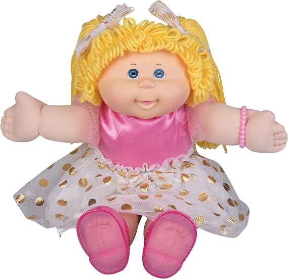 Cabbage Patch Kids Classic Doll with Real Yarn Hair, 16" - Original Vintage Retro Style Adoptable Baby Doll - Officially Licensed - Gift for Girls - Blonde/Blue Eyes