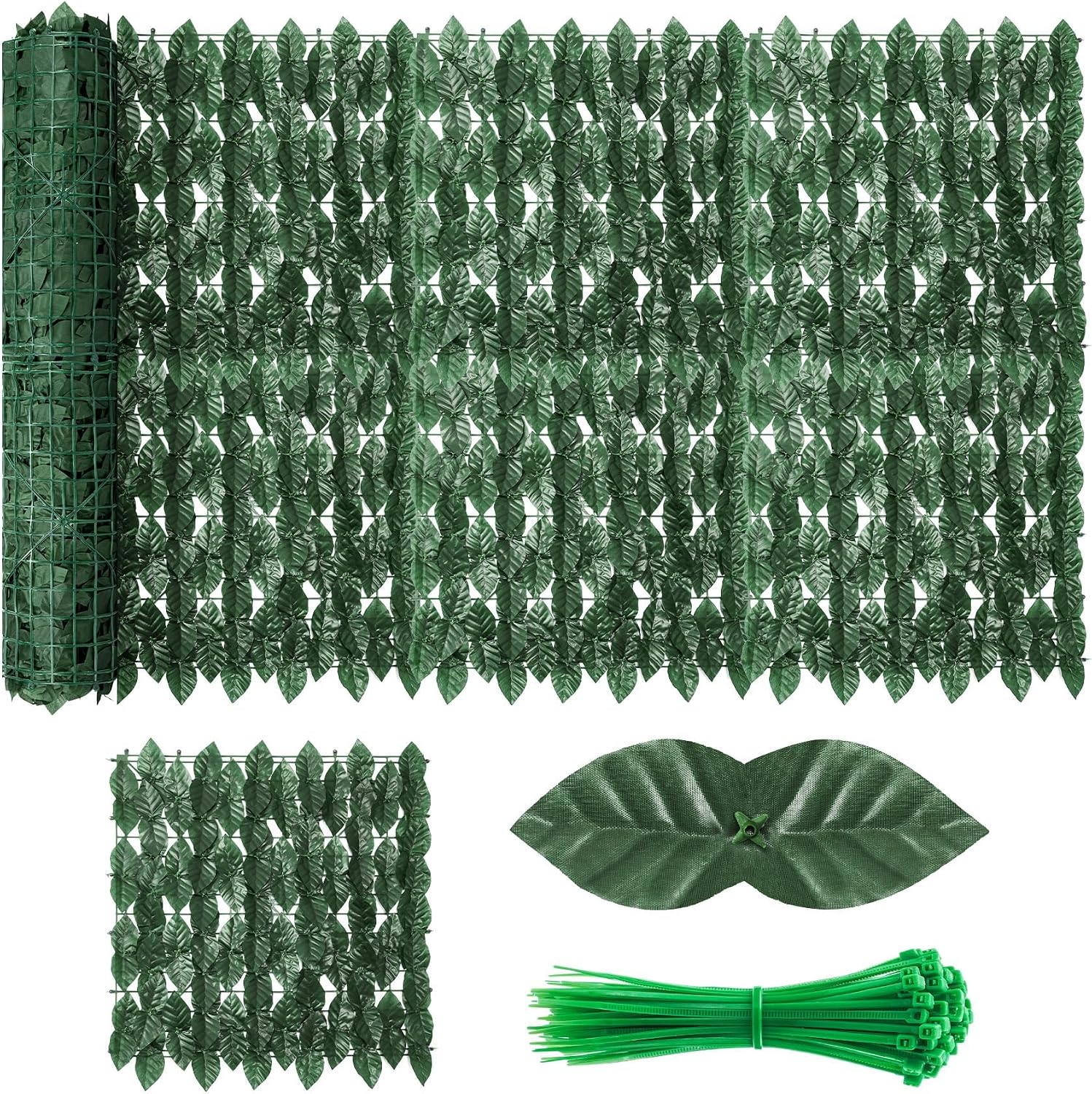 120x40 Inch Artificial Ivy Privacy Fence Screen, Faux Ivy Greenery Backdrop Ivy Vine Leaf Hedges Fencing Panels Greenery Wall Privacy for Patio, Balcony, Garden, Backyard Indoor Outdoor Decor