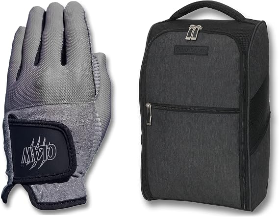 CaddyDaddy Claw PRO Golf Glove for Men & Premium Golf Shoe Bag