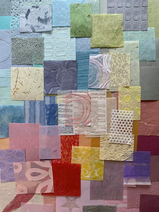 Kozo Studio - Mulberry Paper Scrap Pack Spring Pastel Edition (100 Unique Pieces) | Premium Decorative Paper for Scrapbooking, Card Making, Collage, Mixed Media Crafts, and DIY Projects