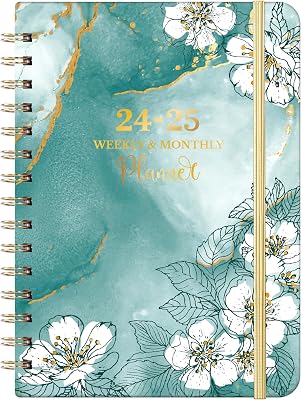2024-2025 Planner - July 2024 - June 2025, Weekly & Monthly Planner 2024-2025 with Tabs, 6.4 x 8.5, Hardcover with Back Pocket  Thick Paper  Twin-Wire Binding - Green