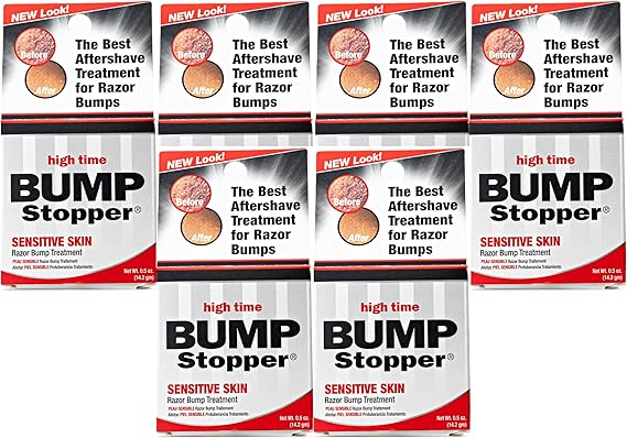 High Time Sensitive Post Shave Ingrown Hair Treatment | 6pk | After Shave Lotion for Men & Women | Safe for Face & Bikini Line | Razor Burn smoothing Solution Ingrown Hair Treatment