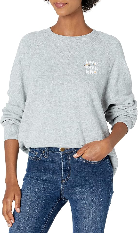 Bandier x Sincerely Jules_The Juniper Crew Neck Sweatshirt Vintage Heather Grey Embroidered-S