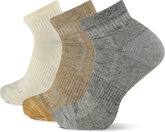 Merrell Unisex Adult Men's and Women's Wool Everyday Hiking Crew Socks - 3 & 6 Pairs - Cushioned Moisture Wicking