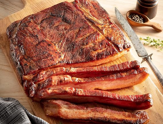 Burgers' Smokehouse Half Original Hickory Smoked Bacon Slabs (Average weight 5 1/2 to 6 1/2 pounds)