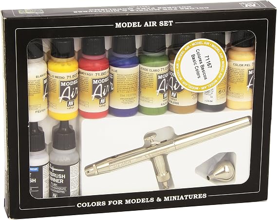 Vallejo Model Air Basic Colors Ultra Airbrush Set