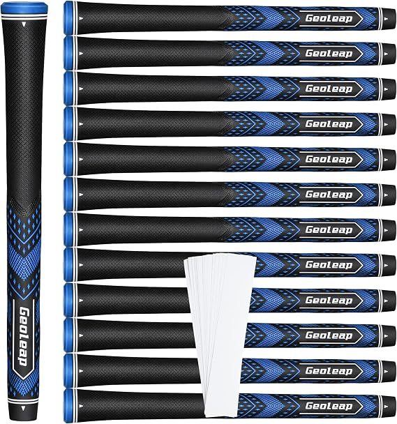 Geoleap Golf Grips Set of 13- Soft Reduce Taper Design Provides High Traction and Performance,13 Golf Club Grips with 15 Tapes or with All Repair Kits for Choice.