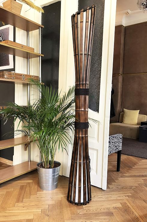 Floor Lamp, Bamboo Furniture, Yoga Studio Decor, Living Room Lamp, Lodge Decor, Big Lamp