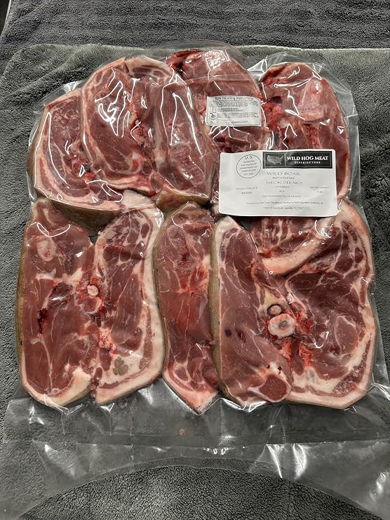 Wild Boar Neck Steaks, Premium Game Meat 6 Lbs