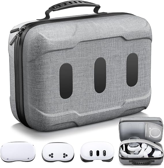 Hard Carrying Case for Meta Quest 3/3S/2/Vision Pro/Elite Strap, Large Travel and Home Storage Case for VR Headset and Controller Accessories PlayStation 4