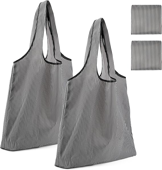 REDSINDA Foldable Reusable Shopping Grocery Bags, Lightweight, Washable, Cute Packable Polyester Tote Bag