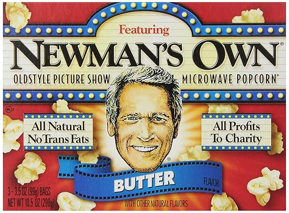 Newman's Own Old Style Picture Show Microwave Popcorn,Butter, 3 Count (Pack of 1)