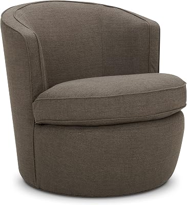 CHITA Oversized Swivel Chair Accent Barrel Chair for Living Room, Club Chair, Fully Assembled, Performance Fabric in Charcoal Grey