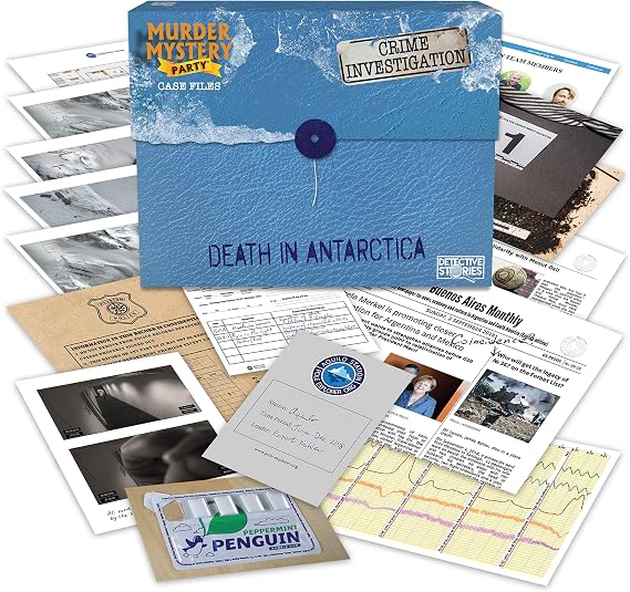 Murder Mystery Party Case File Game, Death in Antarctica, Interactive Mystery Game for 1+ Players, Ages 14+