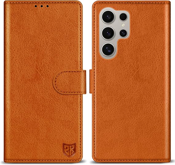 for Samsung Galaxy S25 Ultra Wallet Case with [RFID Blocking] Card Slot Kickstand Magnetic Closure PU Leather Flip Fold Protective Phone Case for Galaxy S25 Ultra Case Wallet(Brown-6.8 inch)