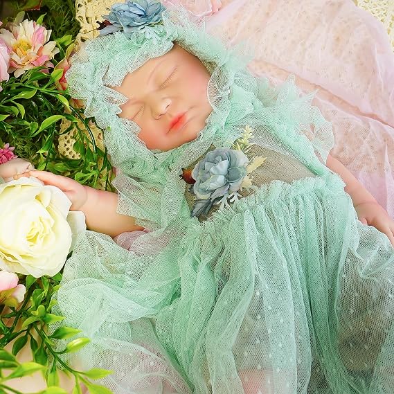 Full Silicone Reborn Baby Doll, 20 Inch Realistic Soft Newborn