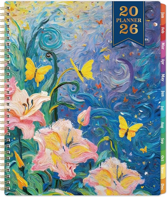 Planner 2026-2027 - 2026 Planner Weekly and Monthly, from January to December 2026, 9" x 11", Weekly Monthly Planners with Inner Pocket, Colorful Coated Tabs