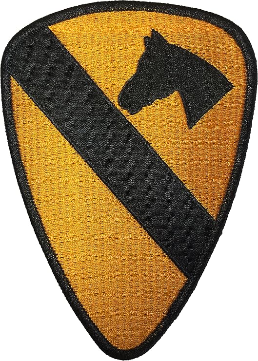 1st Cavalry Division Unit US Army Armed Forces Hook and Loop Touch Fasteners Backing Patch (SC-HOOK-1ST-CAVA-YL)