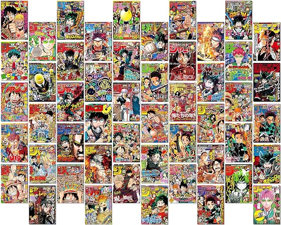 Ojunoboa My Hero Asademia Posters,Anime Aesthetic Wall Collage Kit 50 PCS 4x6inch,Anime Room Decor,Anime Poster Small Japan Anime Posters for Room Aesthetic